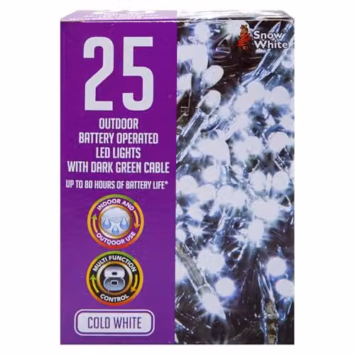 VFM e-Store Christmas Cold White String Lights with 25 Bulbs and 2m Length, W/H: 9.9 x 7.2 cm – 4