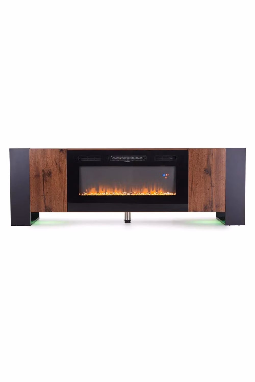 Living and Home 70 Inch Recessed Electric Fireplace TV Stand with Remote and Timer in Brown Walnut – 3
