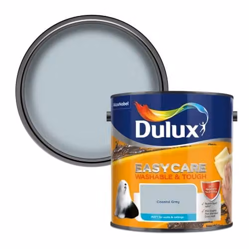 Dulux Easycare Washable and Tough Matt Emulsion Paint, Coastal Grey, 2.5L – 1