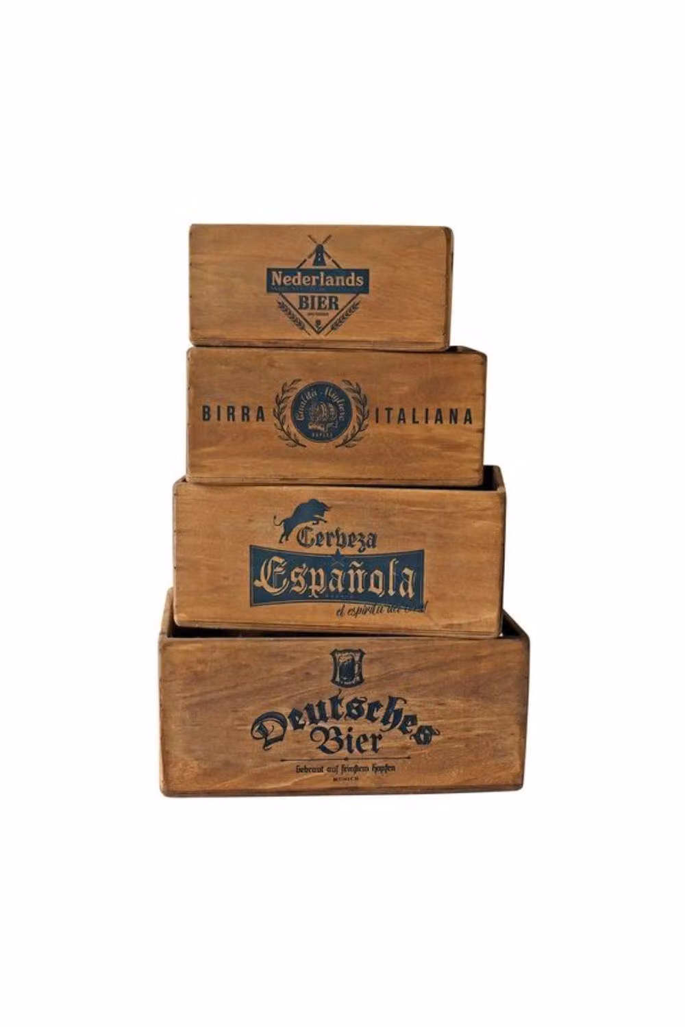 KDMD Set of 4 Brown Wooden Beer Crate Outdoor Planters – 2