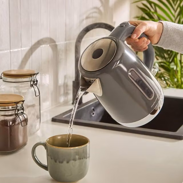 Morphy Richards Equip Glass and Stainless Steel Jug Kettle with Limescale Filter, Grey, 1.7 l