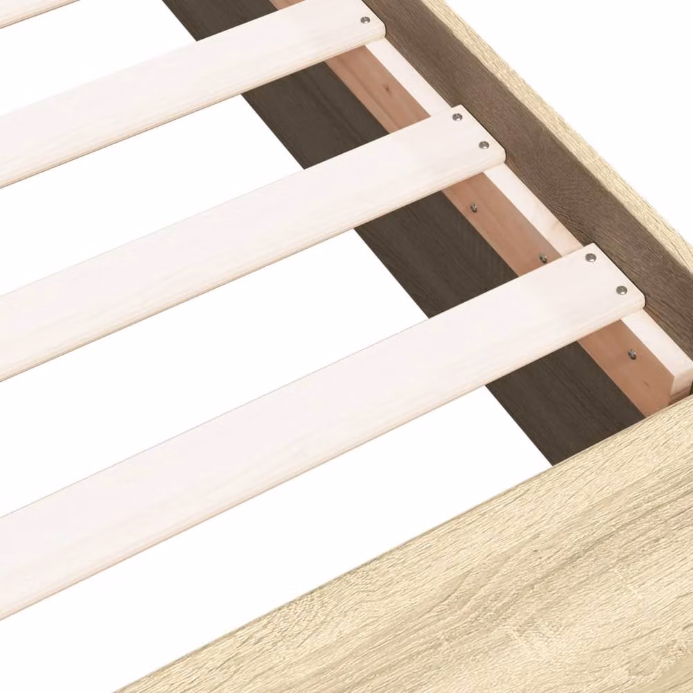 Berkfield Home Modern Bed Frame in Sonoma Oak, Beige, W/D/H: 90 x 200 cm – 3