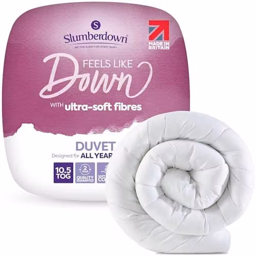 Slumberdown Feels Like Down Single Duvet, 10.5 Tog, White, W/H: 135 x 200 cm – 1