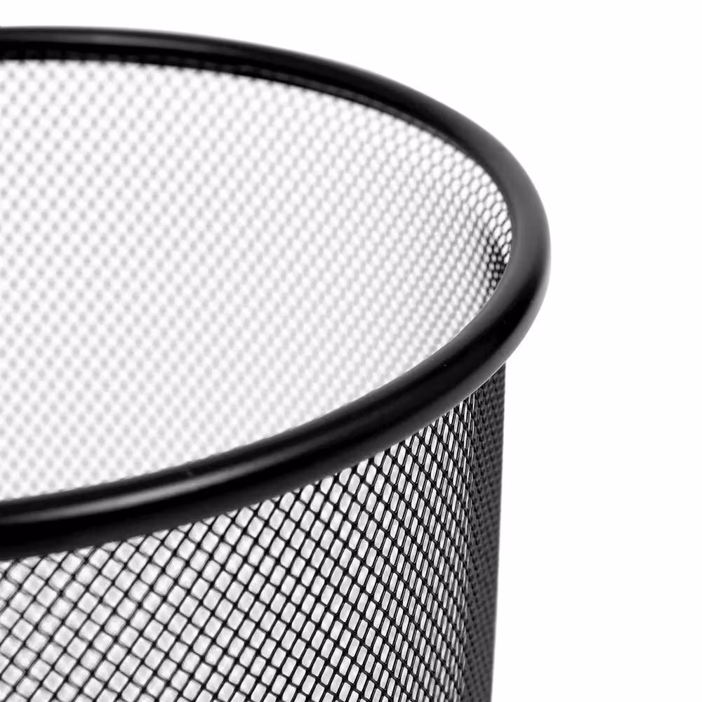 Harbour Housewares Round Metal Wire Waste Paper Bin - Black – 5
