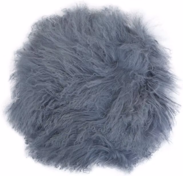 Orsina Bosie Grey Round Lambskin Fur Cushion
