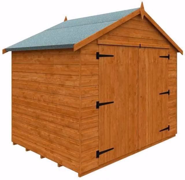 Buttercup Farm Apex Compact 12mm Wooden Shed in Burnt Orange – 1