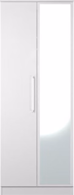 Ready Assembled 2 U Gloucester Tall 2 Door Mirrored Wardrobe in White