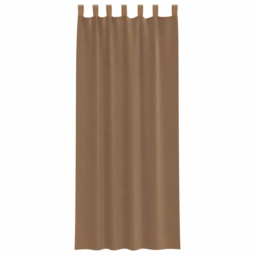 Berkfield Home Brown Transparent Voile Fabric Panel Curtains with Tabs, 2 Pack, W: 140 cm, H: 260 cm – 3