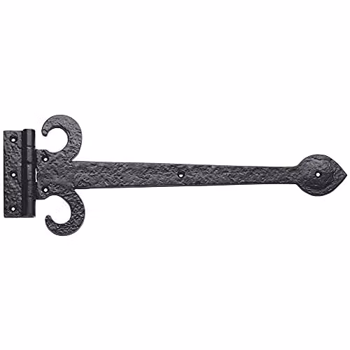 Loops Pair of Ornate Sword T-Hinges in Black Antique, 381mm
