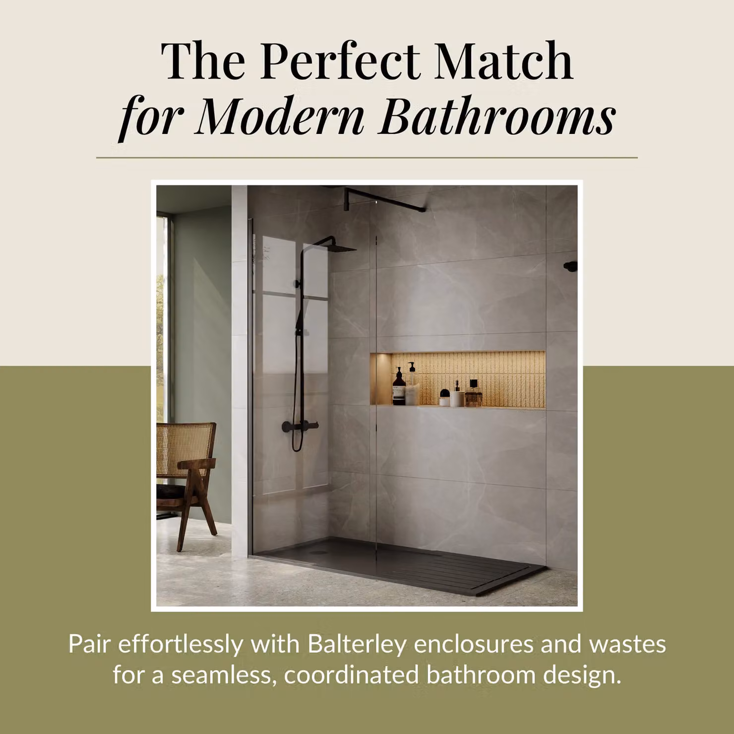 Balterley Premium Rectangular Walk In Shower Tray, Slate Grey, W: 1600 mm, D: 800 mm – 5