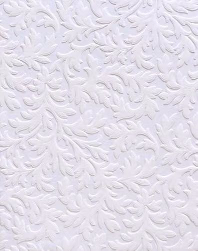 Brewster RD80026 High Leaf Botanical Floral Textured Vinyl Wallpaper in White, Paintable and Washable
