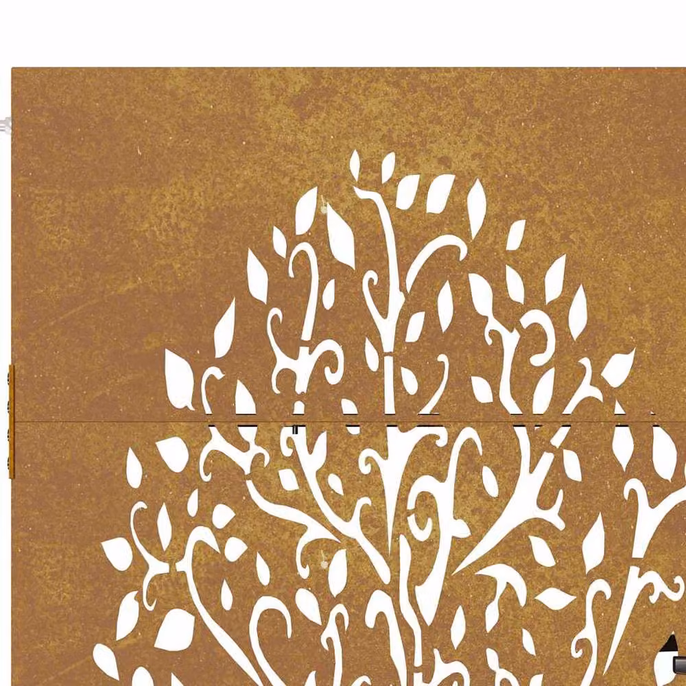 Berkfield Brown Corten Steel Garden Gate with Tree Design, W: 105 cm, H: 180 cm – 4