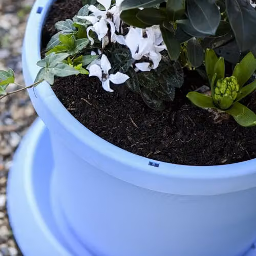 Garden Gear Mayan Blue Flowerpot with Saucer, Blue, W/D/H: 42 x 42 x 31 cm, Set of 2 – 4