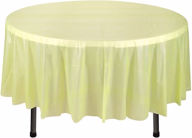 Neel Blue Round PVC Tablecloth in Bright Green, Diameter: 213 cm
