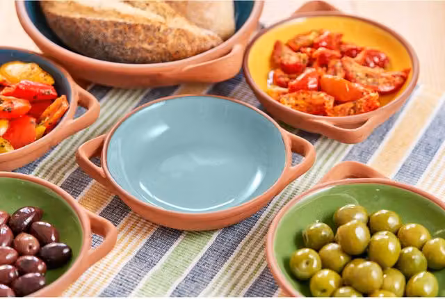 Dexam Sintra Small Glazed Terracotta Tapas Dish, Blue, Set of 2