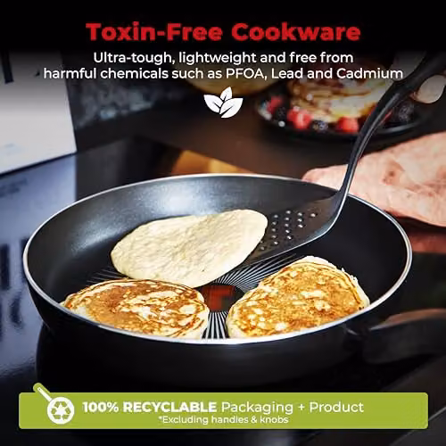 Tower SmartStart Gourmet 5 Piece Non-Stick Cookware Set in Black – 5