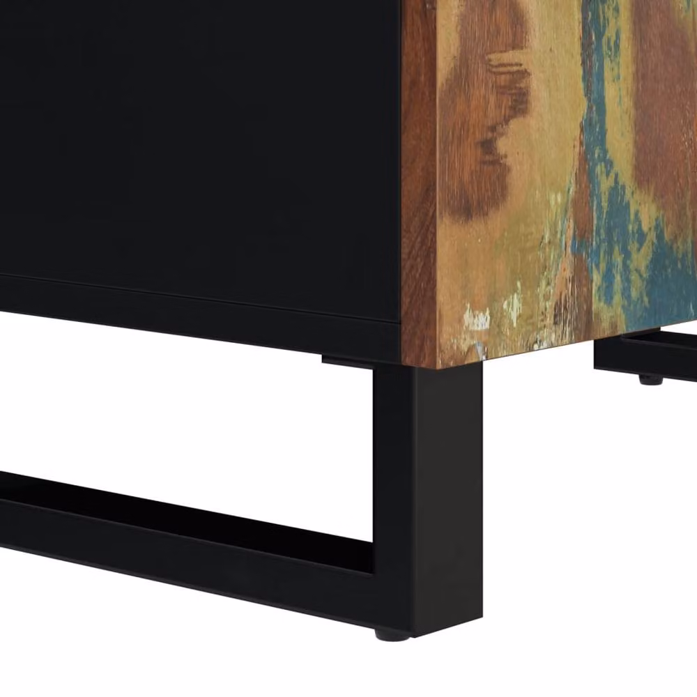 Berkfield Home Reclaimed Solid Wood Sideboard with 2 Doors, Multicolour, W/D/H: 60 x 33 x 75 cm – 6