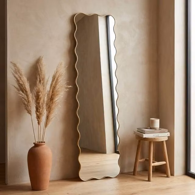 Garden Greatness Wavy Aureate Full Length Mirror in Gold, W/D/H: 120 x 1.2 x 150 cm – 1