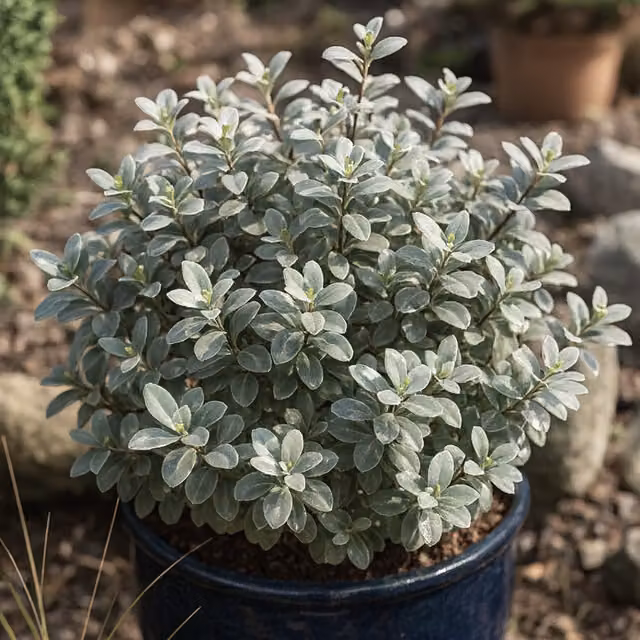 The Rose Press Garden Pittosporum Silver Ball Variegated Evergreen Ornamental Shrub in Silver, Green and White