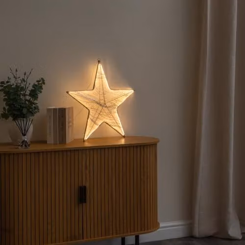 Samuel Alexander White Star Hanging Christmas Decoration, 58 cm – 2