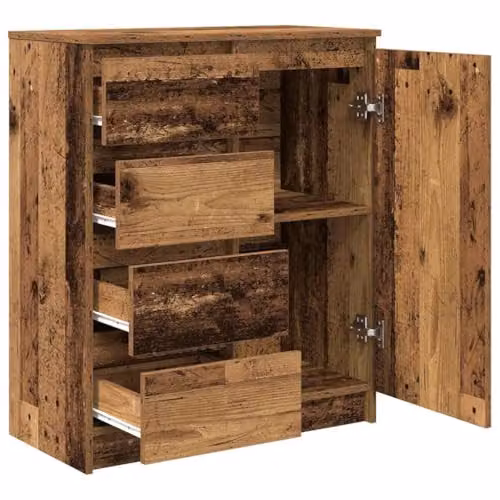 vidaXL Sideboard with Drawers in Old Wood Brown, W/D/H: 71 x 35 x 84 cm – 7