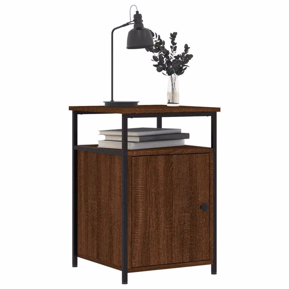 Berkfield Home Set of 2 Bedside Cabinets in Brown Oak, W/D/H: 40 x 42 x 60 cm – 3