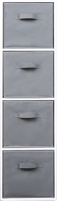 Home Garden Direct Jane 4 Cube Storage Box Shelving with Baskets in White and Grey