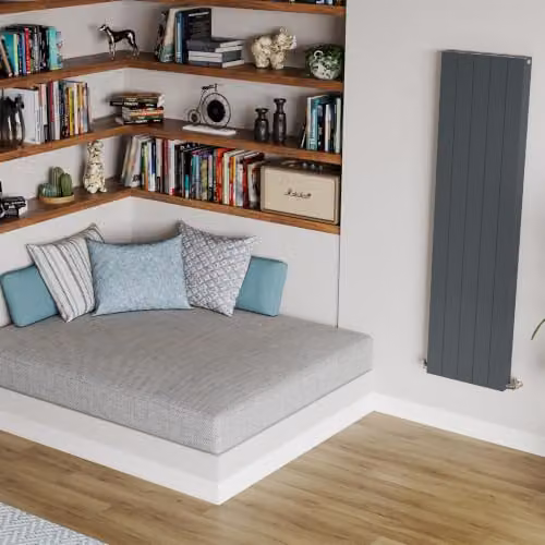 UK Radiators Thetford Anthracite Vertical Designer Radiator, Double Panel Smooth Aluminium, W: 46.6 cm, H: 180 cm – 3