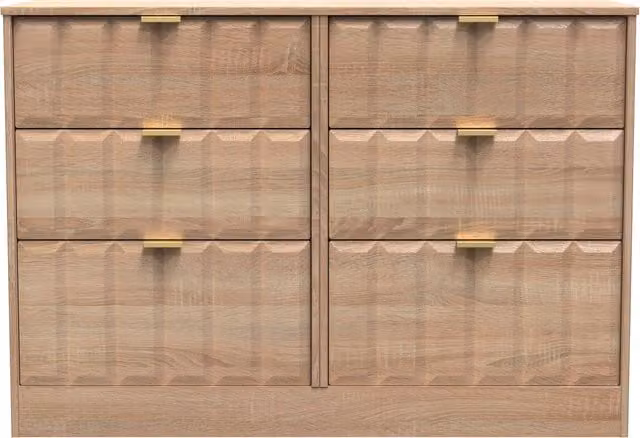 Ready Assembled 2 U Seattle 6 Drawer Wide Chest in Light Oak