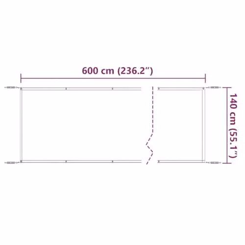 vidaXL Vertical Awning in Terracotta Oxford Polyester, W: 140 cm, D: 600 cm – 3