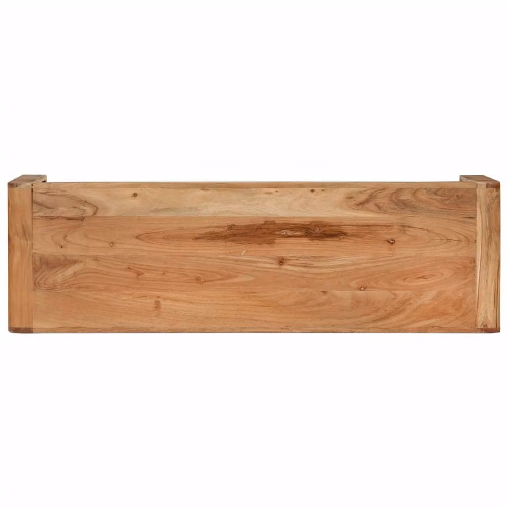 Berkfield Home Rustic Acacia Solid Wood TV Stand in Brown, W/D/H: 110 x 33 x 33 cm – 2