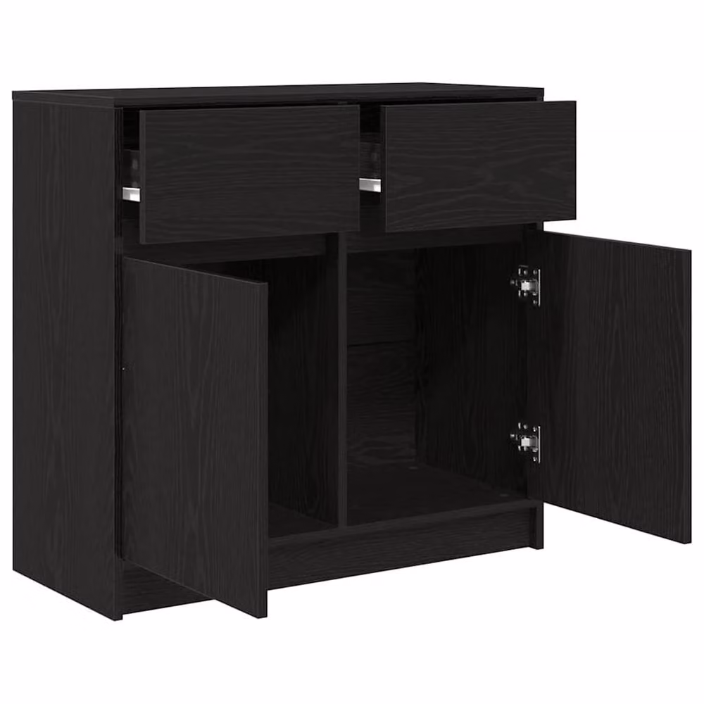 Berkfield Home Modern Black Oak Sideboard with Drawer, W/D/H: 80 x 34 x 76 cm – 3