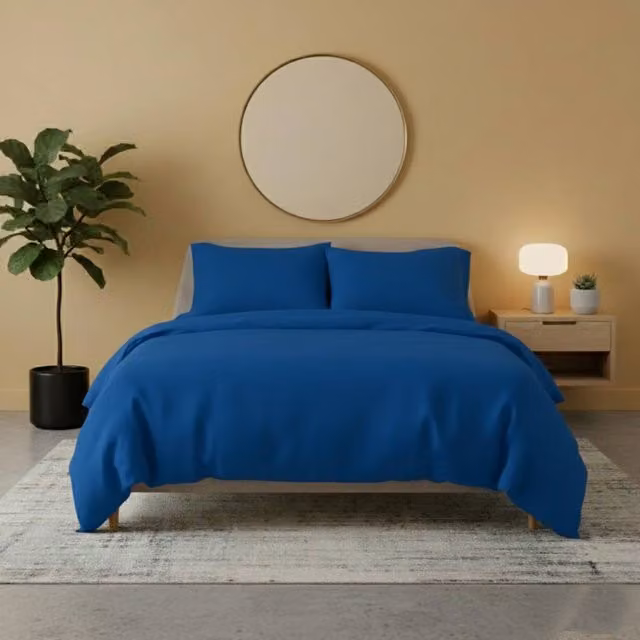 Snug City Teal Flannelette Cotton Duvet Cover and Pillowcase Set, W: 180 cm, D: 200 cm – 1