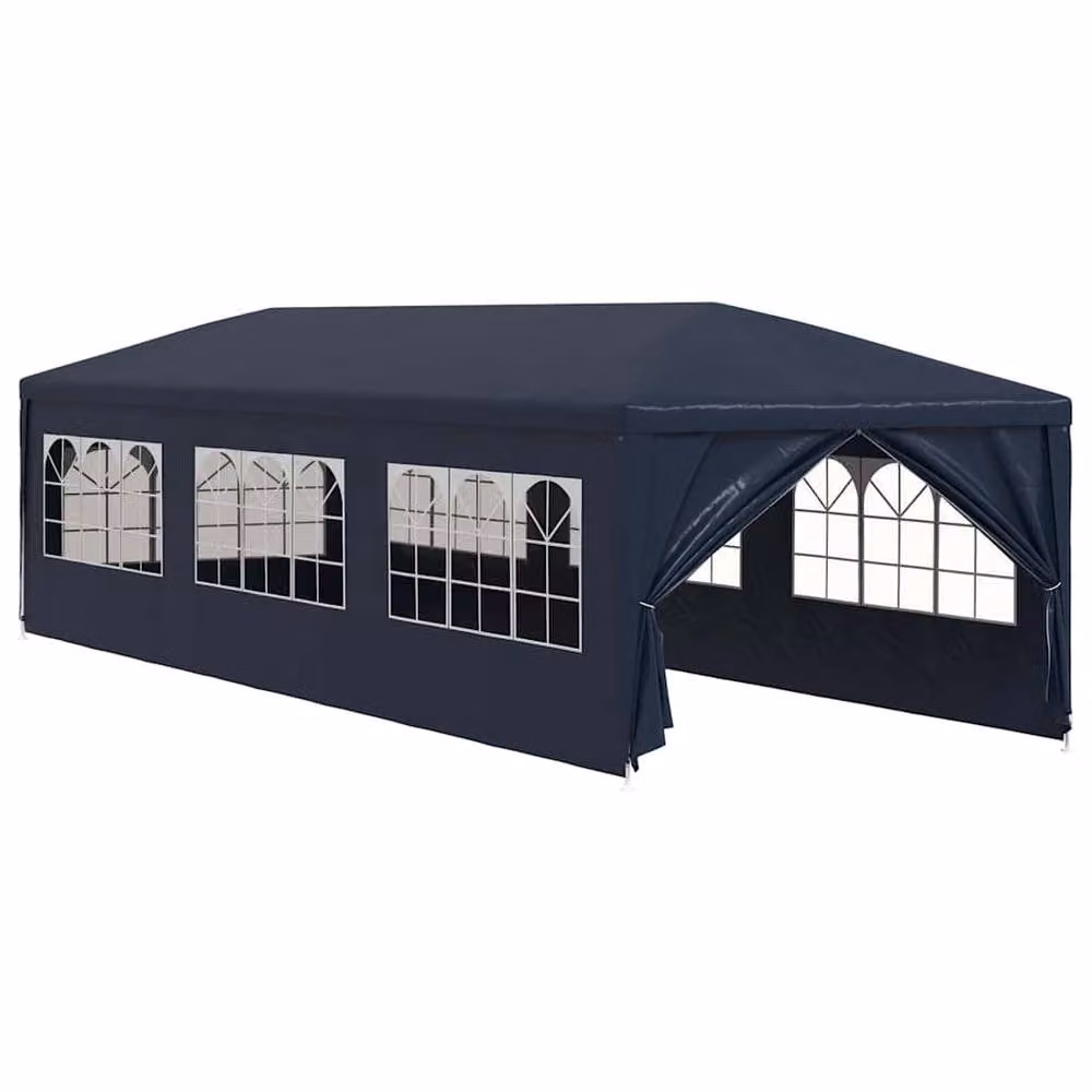 Berkfield Home Party Tent in Blue, W: 9 m, D: 3 m, H: 2.55 m – 3