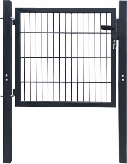 Berkfield Home Steel Single Swing Fence Gate in Anthracite, W: 105 cm, H: 150 cm