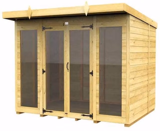 Buttercup Farm Brown Pent Summer House with Full Height Window, W/D/H: 243 x 147 x 201 cm – 1
