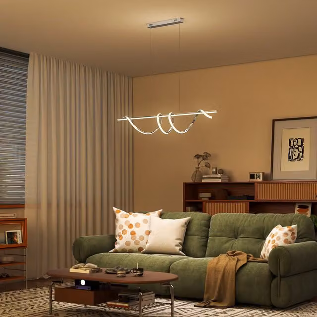 HOMCOM Modern Silver Pendant Light with 3 Colour Temperatures