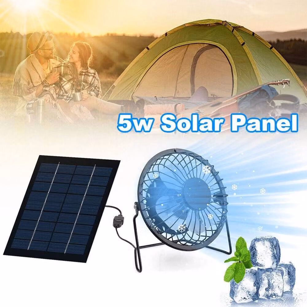 SPETLEK Solar Powered USB Rechargeable Portable Desk Fan in Black – 4