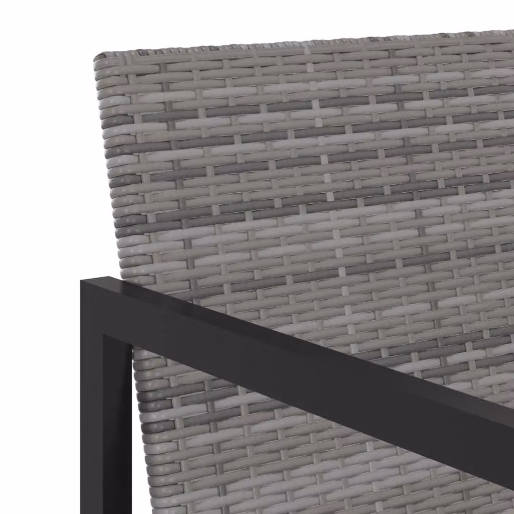 Berkfield Home 5 Piece Grey Poly Rattan Outdoor Dining Set with Cushions – 3