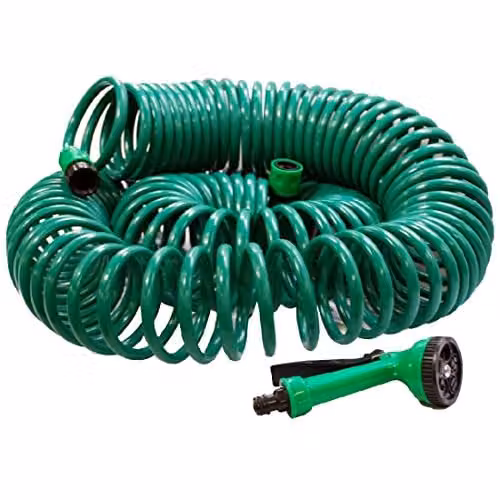 Samuel Alexander 30m Green and Transparent Plastic Garden Coil Hose Pipe – 2