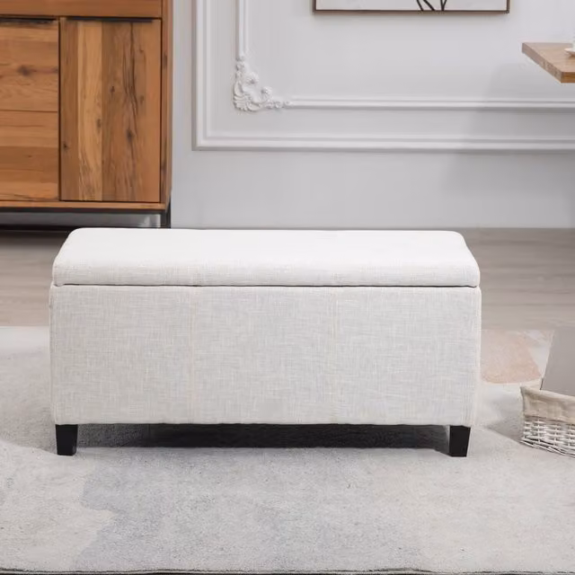 Artemis Home Henbury Fabric Storage Ottoman in Beige