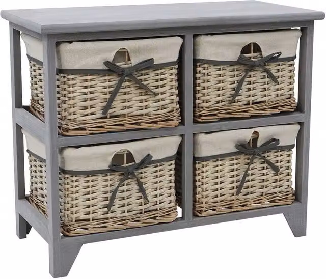 JVL Sherborne 2 + 2 Drawer Storage Unit in Grey