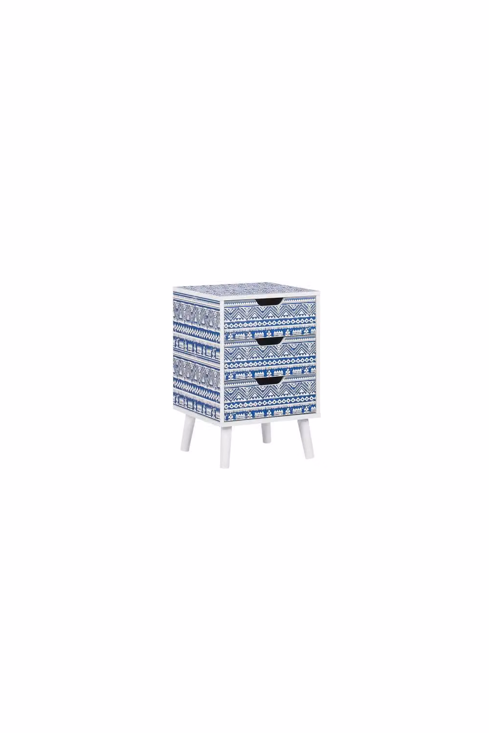 Birlea Santorini 3 Drawer Bedside Cabinet in Shabby Chic Blue and White – 4