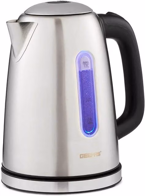 Geepas 2200W Stainless Steel Cordless Electric Kettle with Auto Shut-Off, 1.7 l, Silver – 1