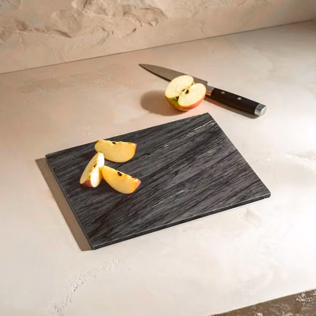 Orsina Black Marble Large Rectangular Chopping and Serving Board, W: 41 cm, D: 31 cm, H: 2 cm – 2