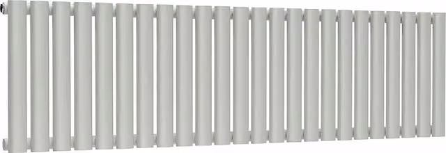 Lux Heat Oval Horizontal Radiator in Dove Grey, W/H: 144 x 40 cm