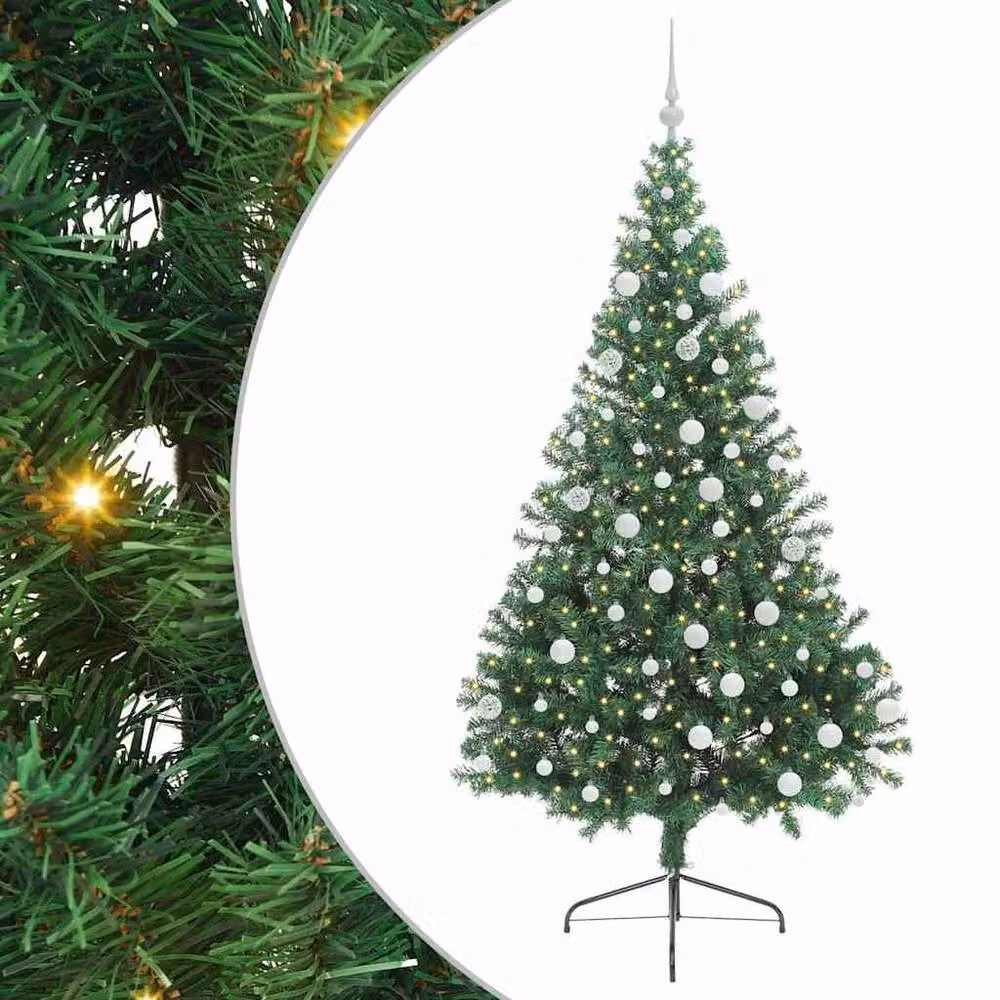 Berkfield Home Beautiful Pre-lit Artificial Christmas Tree in Green, Height: 180 cm – 3