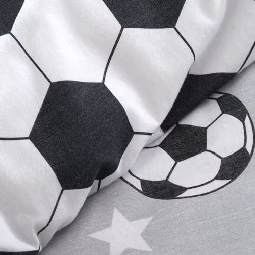 Catherine Lansfield Football Stars Reversible Brushed Cotton Flannelette Single Duvet Cover and Pillowcase Set, Grey and White, Duvet Cover: 135 x 200 cm, Pillowcase: 50 x 75 cm – 3