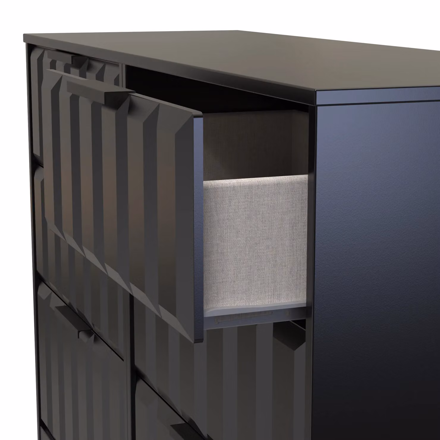 Ready Assembled 2 U Seattle 6 Drawer Wide Chest in True Black and Gold – 3