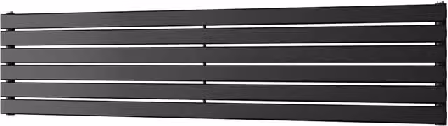 Typhoon Axis Black Horizontal Single Panel Wall Mounted Radiator, W: 180.0 cm, H: 40.8 cm, D: 4.08 cm